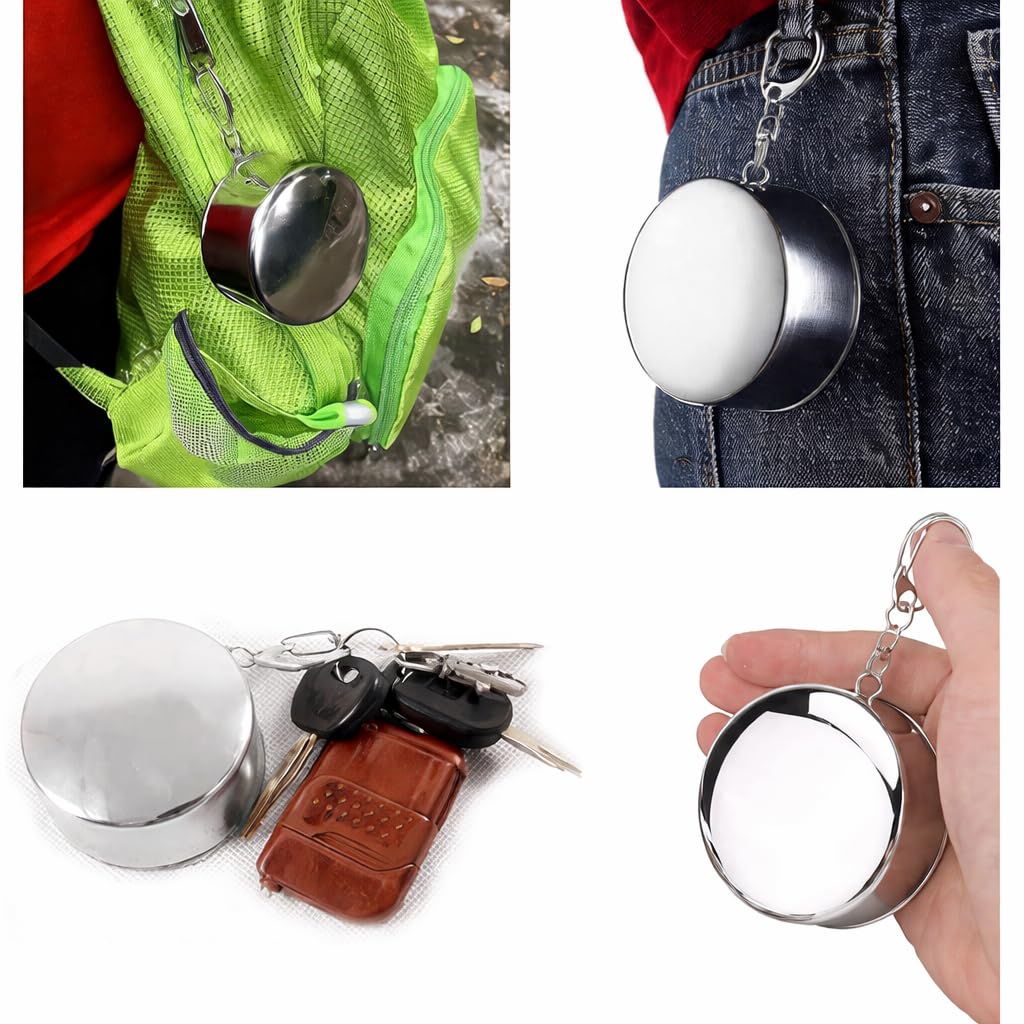 Stainless Steel Collapsible Folding Cup with Key Chain