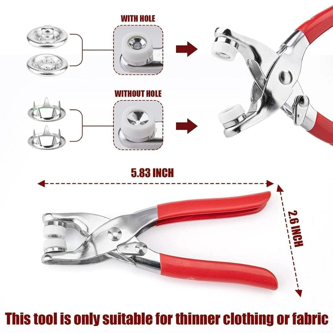 Snap Button Fastener Plier Tool Kit