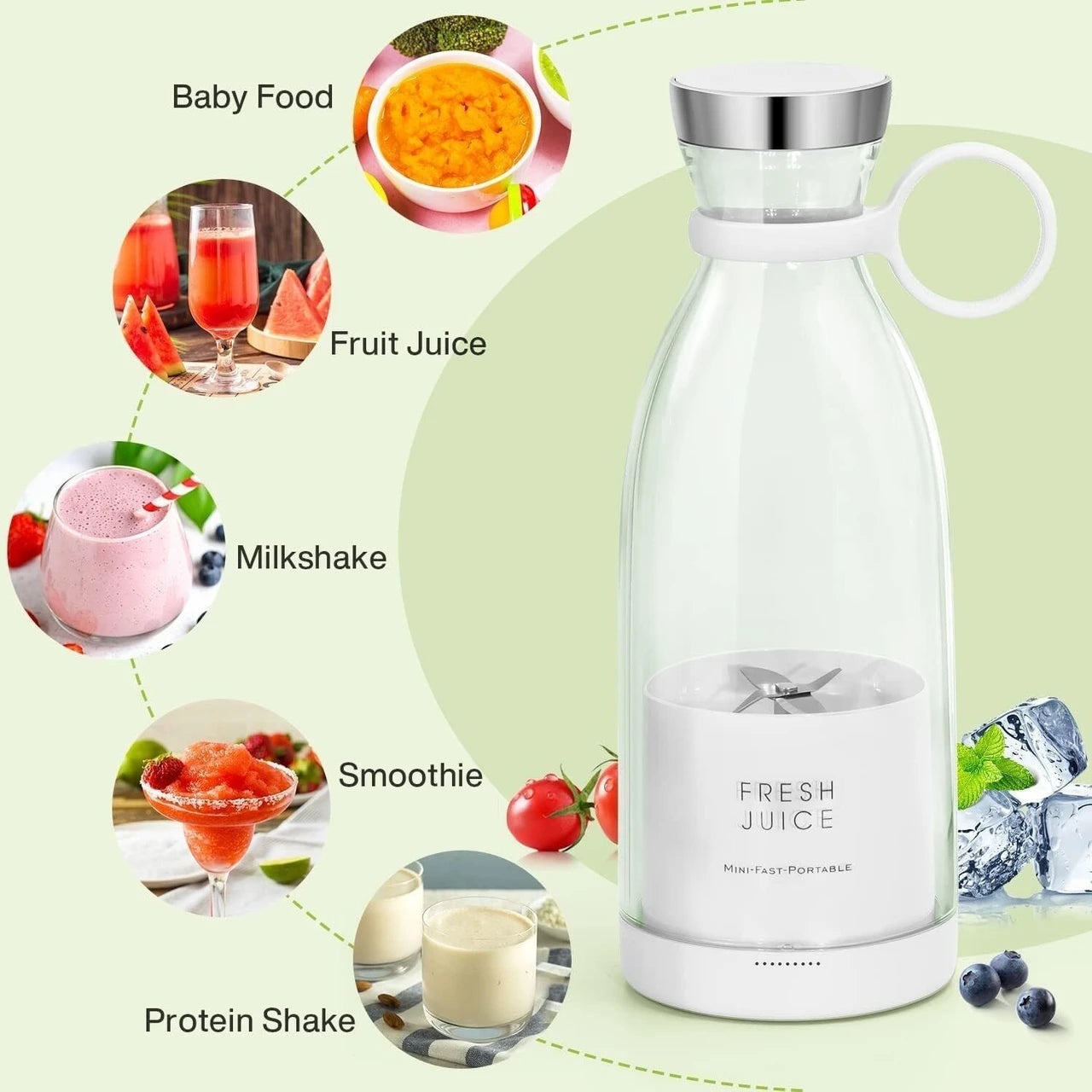 Portable Blender for Fresh Juice l 4 Blade l Upgraded Version