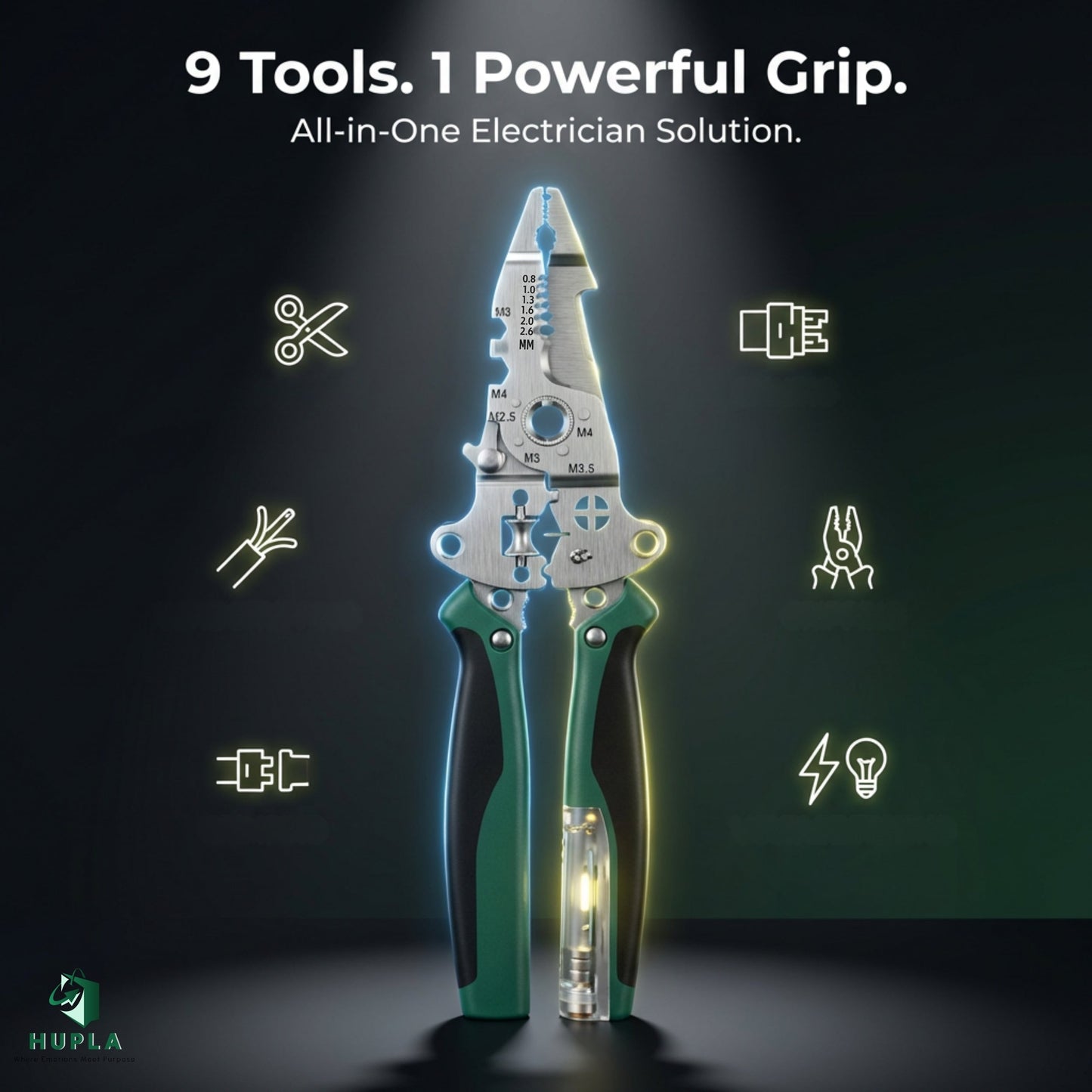 9-in-1 Multifunction Wire Stripper and Cutter Plier