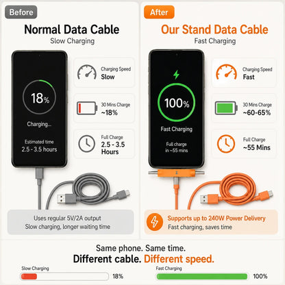 ChargeStand Pro™ — 2-in-1 Smart Cable