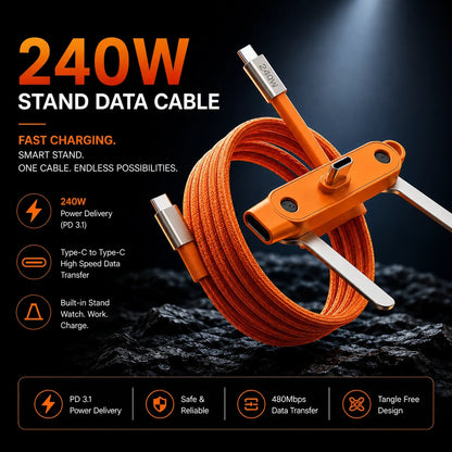 ChargeStand Pro™ — 2-in-1 Smart Cable
