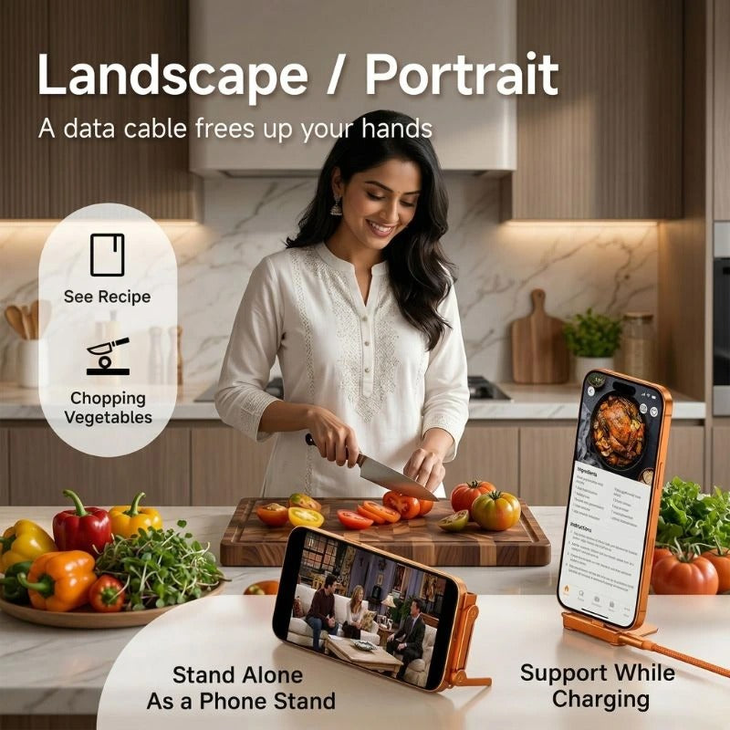 ChargeStand Pro™ — 2-in-1 Smart Cable