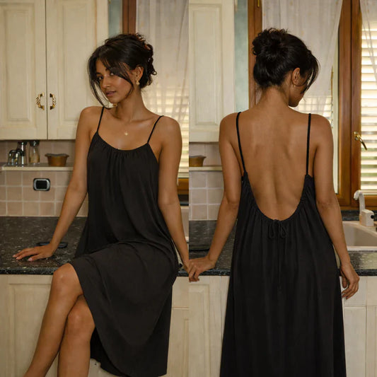 HoneyMoon backless Cami Dress (Free Size)