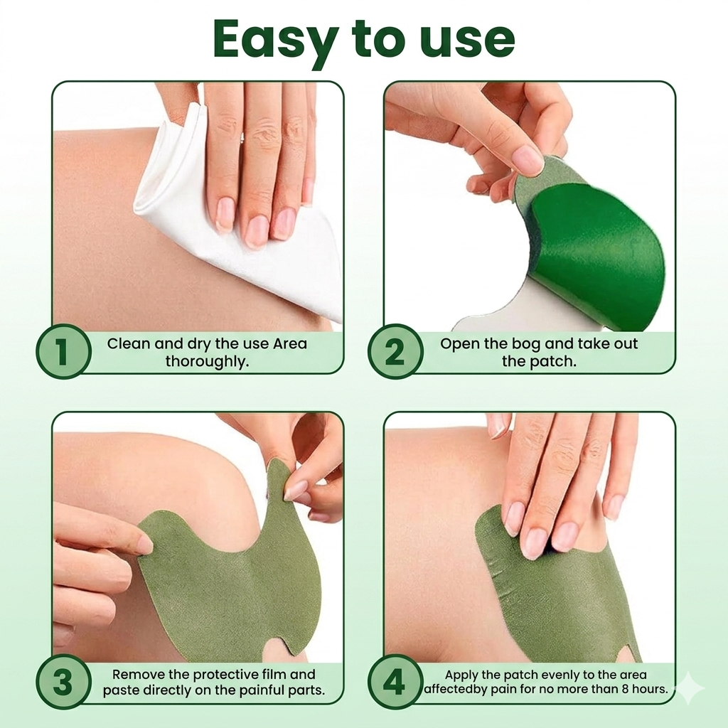 Herbal Knee Pain Relief Patches - 10 Pcs