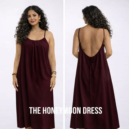 HoneyMoon backless Cami Dress (Free Size)